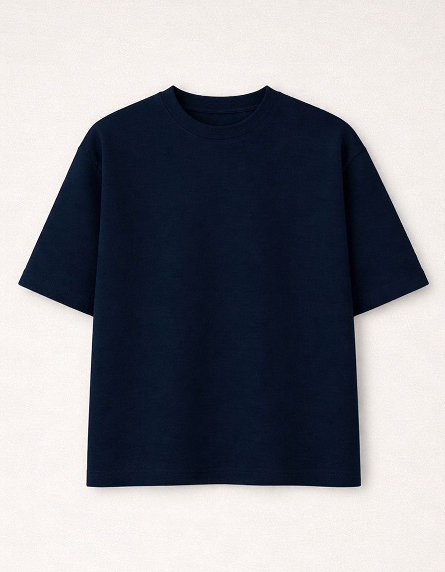 Dark Blue Premium Looperknit Cotton Drop Shoulder